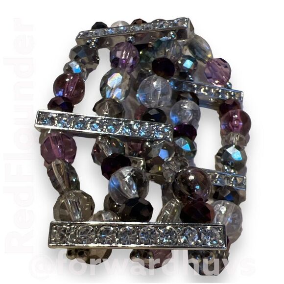 Bundle Sale 3 for $15 | Beaded Stretch Bracelet with Rhinestone Dividers - Picture 7 of 8